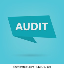 audit word on sticker- vector illustration