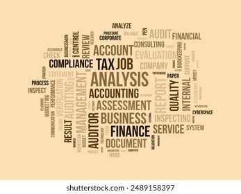Audit wordcloud template. Business concept vector background.
