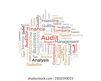 Audit wordcloud template. Business concept vector background.