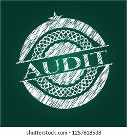 Audit written with chalkboard texture