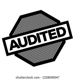 audited stamp on white