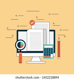 Auditing, business analysis concept with characters. Concept of opportunities. Graphic and audit documentation, 
