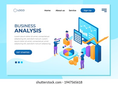 Auditing, business analysis concept with characters. Concept of opportunities. Graphic and audit documentation, economic analysis financial budget. Illustration Flat isometric vector background