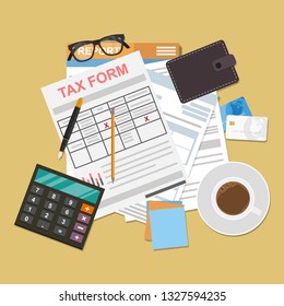 Auditing and business analysis concept. Financial adviser, auditing tax process, big data analysis, auditing tax process, seo analytics, financial report.