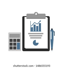 Auditing concept. Business profit statistics on clipboard. Financial report.