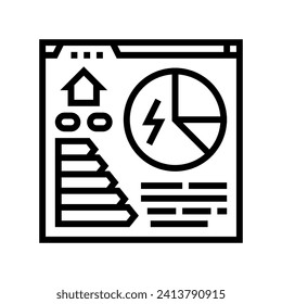control del vector de icono de la línea de conservación de energía. signo de conservación de energía de auditoría. símbolo de contorno aislado ilustración negra