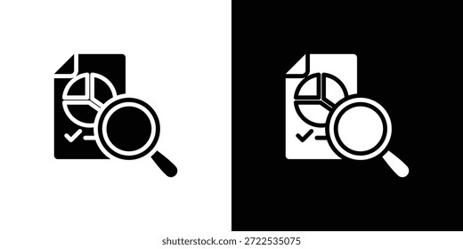 Ícone de Auditoria Definido em Preto-e-Branco