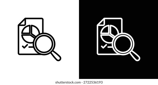 Ícone de Auditoria Definido em Preto-e-Branco