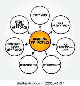 Auditing principles mind map text concept for presentations and reports