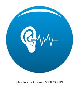 Audition ear icon. Simple illustration of audition ear vector icon for any design blue