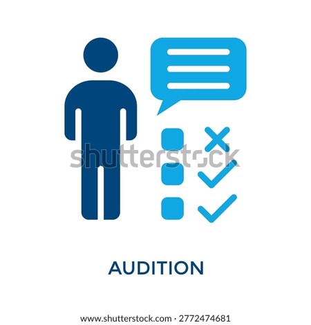 Audition Icon Dual Tone Style. Vector Illustration For Graphic Design
