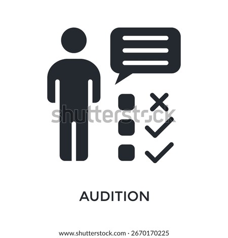 Audition Icon Glyph Style. Vector Illustration For Graphic Design