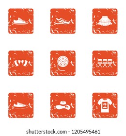 Audition icons set. Grunge set of 9 audition vector icons for web isolated on white background