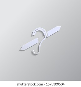 Audition sign paper style, vector icon. Grey color vector background