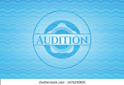 Audition water wavec oncept emblem. Vector Illustration. Detailed.
