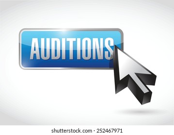 auditions button illustration design over a white background