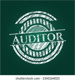 Auditor chalk emblem written on a blackboard