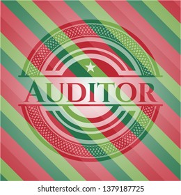 Auditor christmas emblem background.