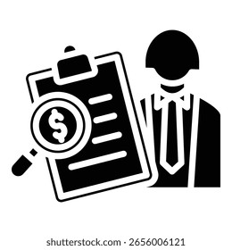 Auditor Icon Bold Style For Various Design Purposes