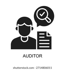 Auditor icon glyph vector illustration