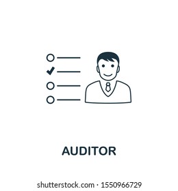 Auditor icon outline style. Thin line creative Auditor icon for logo, graphic design and more.