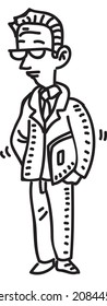  Auditor or project-manager - sketchy vector illustration. 