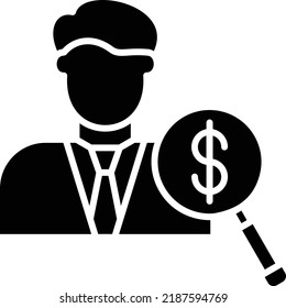 Icono del vector del auditor. Se puede usar para imprimir, móviles y aplicaciones web.