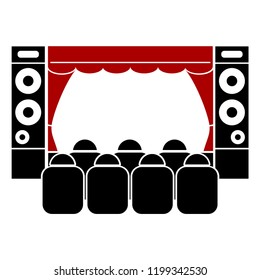 Auditorium. Curtain open