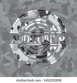 Auditorium grey camouflaged emblem. Vector Illustration.