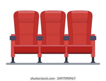 Auditorium and seats in a movie theater. Objects isolated on a white background. Vector illustration in flat style