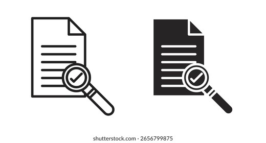 Ícone de auditores, sinal vetorial de contorno, pictograma de estilo linear e sólido isolado no branco.