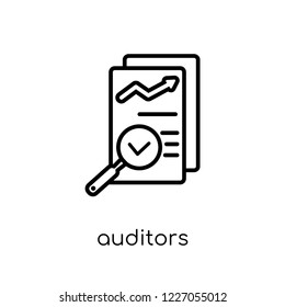 auditors icon. Trendy modern flat linear vector auditors icon on white background from thin line Auditors collection, outline vector illustration