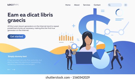 Auditors working on financial reports. Audit, finance, accounting flat vector illustration. Business concept for banner, website design or landing web page
