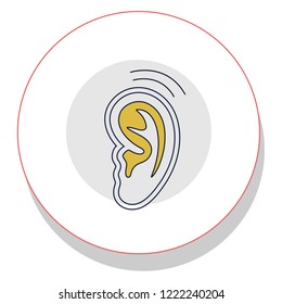 auditory ear icon trendy icon on white background for web graphic