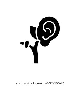 Auditory Nerve Extending from Cochlea Medical Image