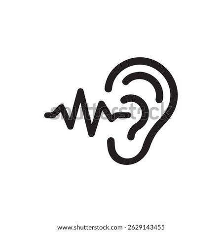 Auditory Perception Icon: Sound Wave and Ear