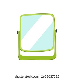 auditory speech therapy mirror cartoon. exercises techniques, improvement clarity, fluency disorders auditory speech therapy mirror sign. isolated symbol vector illustration