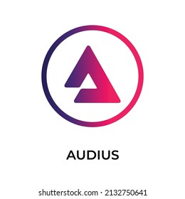 Audius Cryptocurrency token icon. AUDIO token symbol. Cryptocurrency vector icon. Flat Vector illustration - Vector