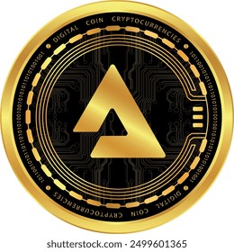 Ilustraciones de criptomonedas de audio sobre fondo abstracto. Ilustraciones 3D.