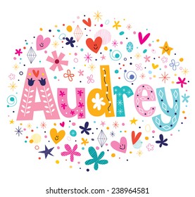 Audrey female name decorative lettering type design