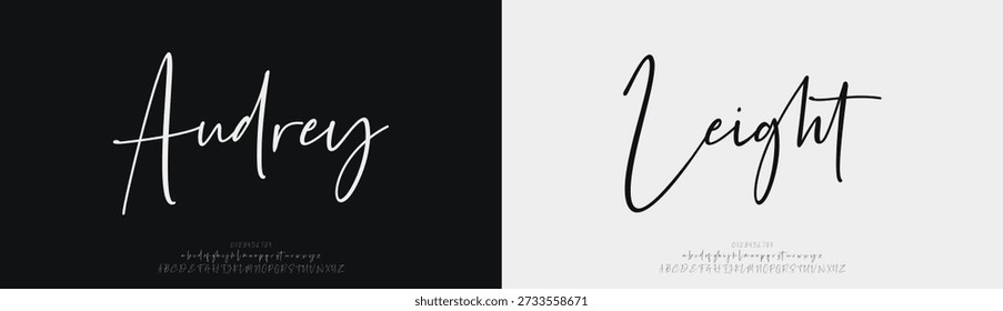 Audrey Leight, Script Font Calligraphy Logotype Brush Font Type Font lettering handwritten
