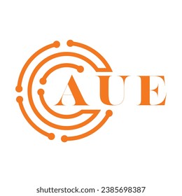 Diseño de la carta AUE. Diseño del logotipo de la tecnología de la carta AUE sobre fondo blanco. Diseño del logo de AUE Monogram para emprendedores y negocios.