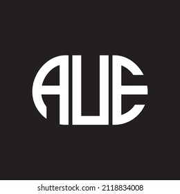 AUE letter logo design on black background. AUE 
creative initials letter logo concept.  
