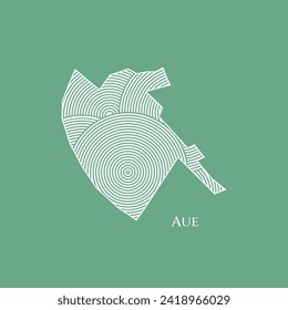Aue Map - World Map International Vektorvorlage. Region Silhouette Vektorgrafik