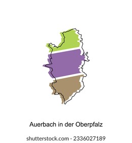 Auerbach In Der Oberpfaiz map.vector map of the Germany Country. Borders of for your infographic. Vector illustration. design template