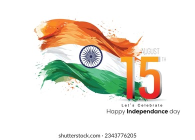 Aug 15th Independence day vector creative art illustration 