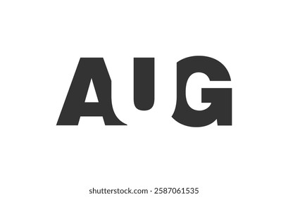 AUG logo design. Initial letter A U G bold font style for tech startups, consulting, corporate branding. Creative company name, headlines typography identity, trendy logotype. Vector illustration.