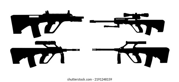 Aug Rifle Gun Vector Assault Rifle Stock Vector Royalty Free 2191248159 Shutterstock 4155