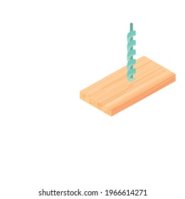 Auger bit icon. Isometric illustration of auger bit vector icon for web