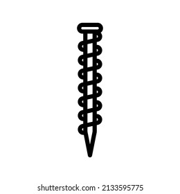 Auger Bit Line Icon Black Design